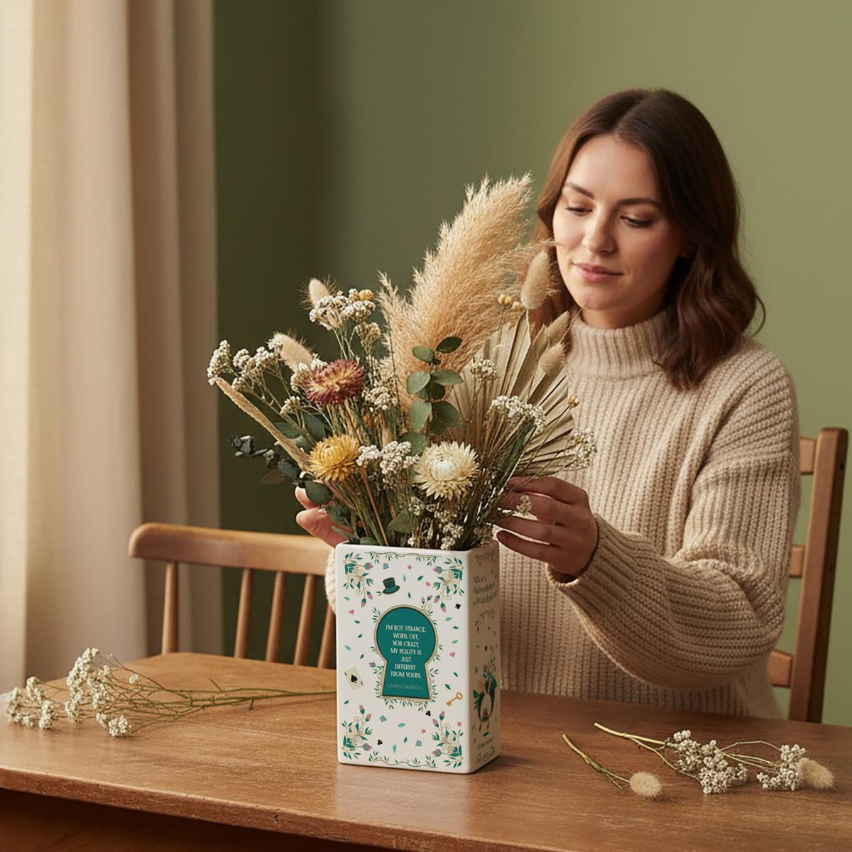 Hazel & Harold's vase measures 8.2 x 5.2 x 2.7 inches.