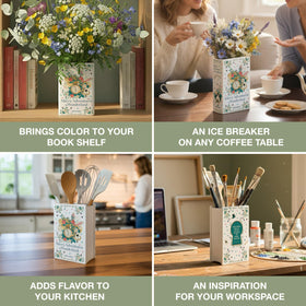 Hazel & Harold's vase doubles as a storage solution for pens or brushes.