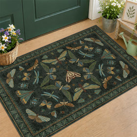 Hazo Haus 2x3 entryway rug in dark green for high-traffic foyers