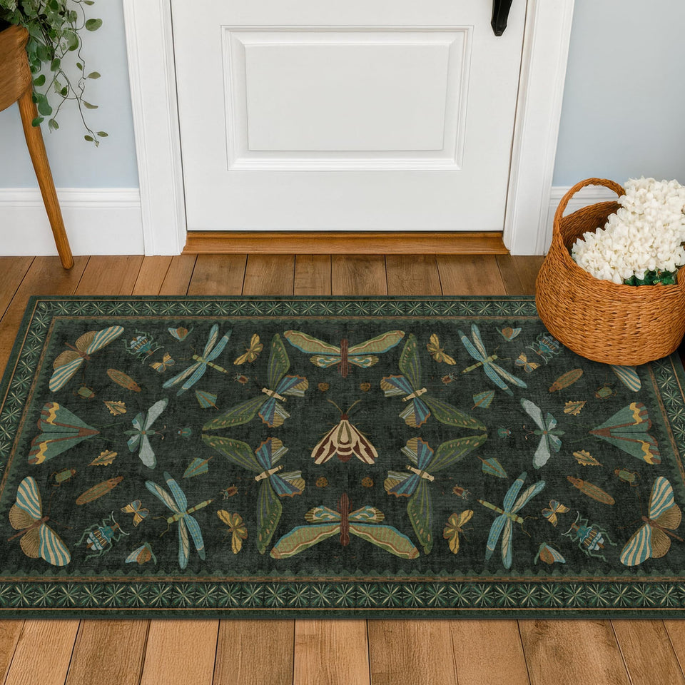 Hazo Haus 2x4 entry rug texture close-up highlighting durable weave for high-traffic areas.