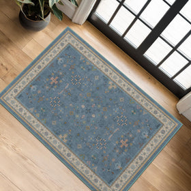 Hazo Haus blue 2x3 rug with entryway focus and non-slip backing for safer floors.