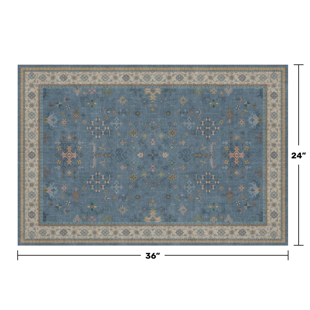 Hazo Haus blue 2x3 washable rug ideal for kitchens with easy care and stain resistance.