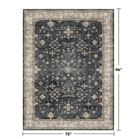 Hazo Haus Boho Dining Rug 6x8 detailed weave closeup; durable fibers resist wear.