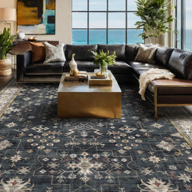 Hazo Haus Boho Dining Rug 6x8 dining table installation; seamless style under meals.