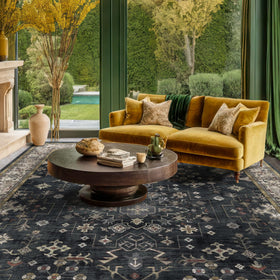 Hazo Haus Boho Dining Rug 6x8 multi-color detail; vibrant accents for decor.