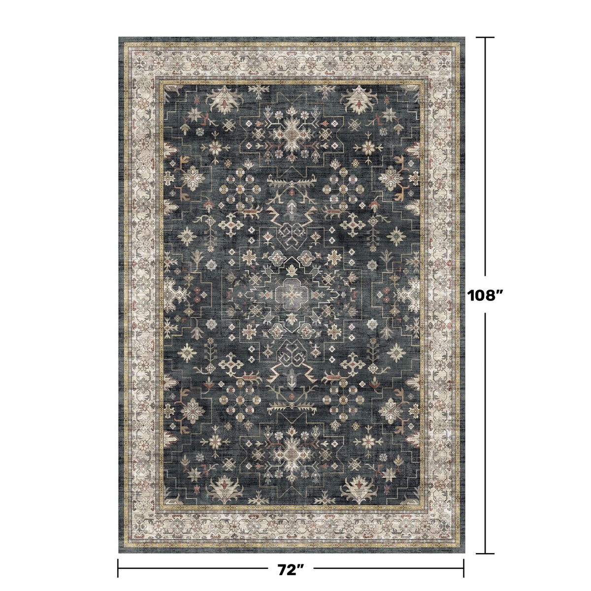Hazo Haus Boho dining rug under table with non-slip backing for stable meals and easy cleaning.