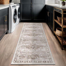 Hazo Haus rug on living room floor, soft underfoot and calm color