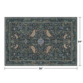 Hazo Haus botanical bird-pattern entryway mat adds color while withstanding high traffic.