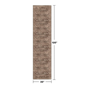 Hazo Haus brown kitchen runner 2-6x10, durable and simple to maintain