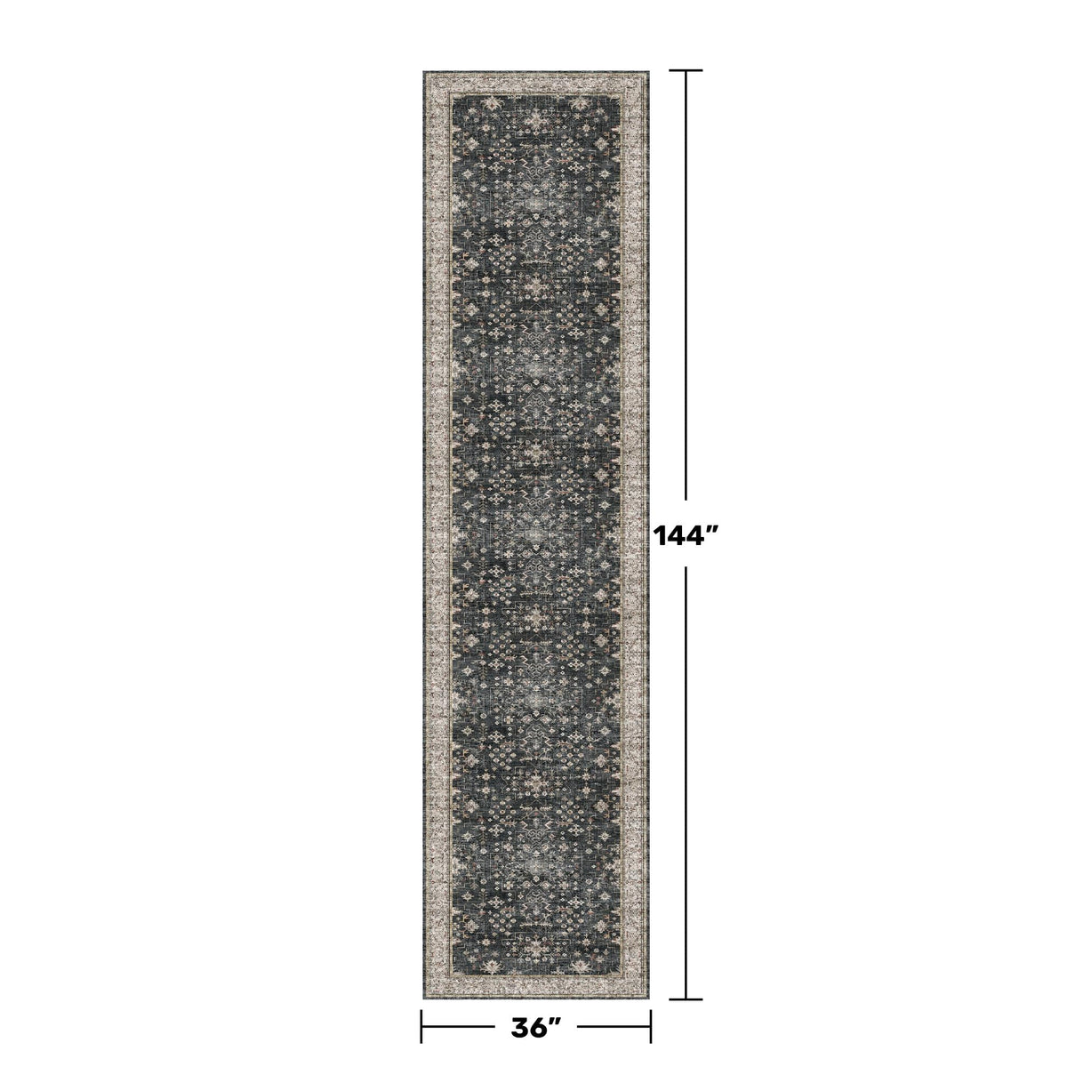 Close-up of the distressed floral pattern on the Hazo Haus runner.
