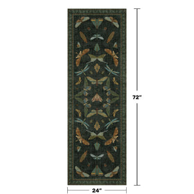 Hazo Haus dark-green hallway rug back view with secure grip