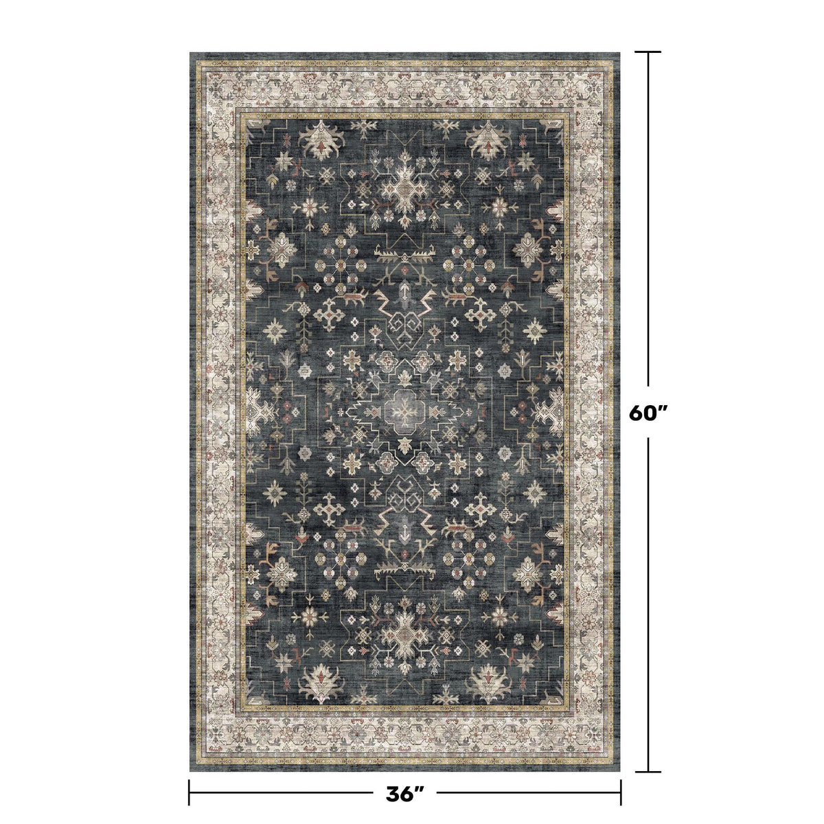 Hazo Haus distressed pattern in ashen multi adds boho charm.