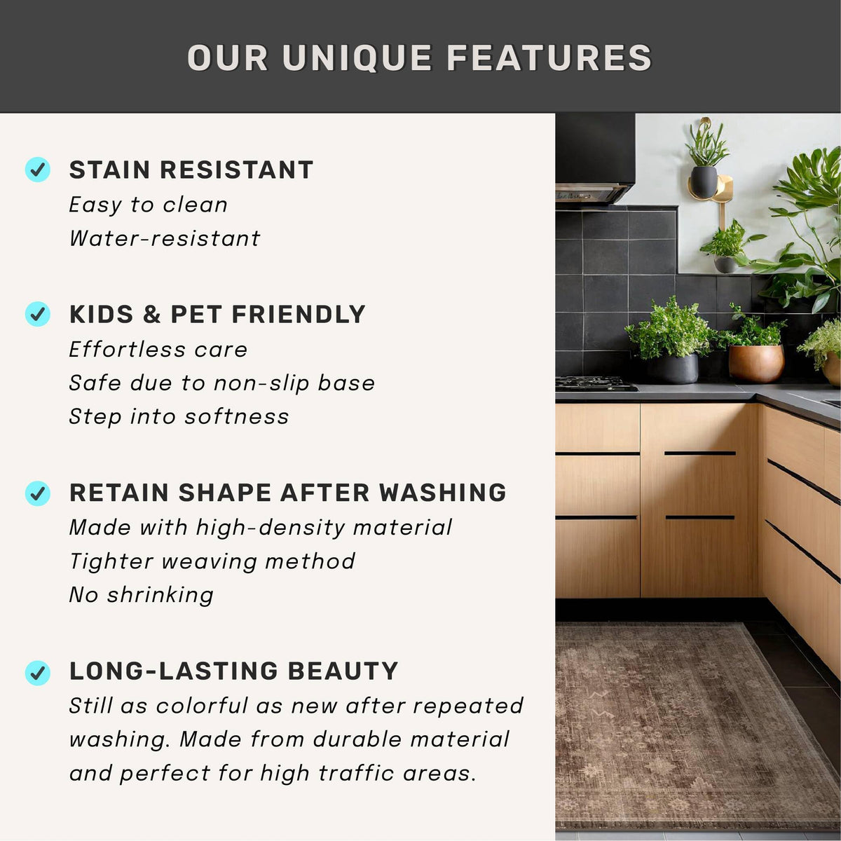 Hazo Haus durable daily-use rug withstands busy households