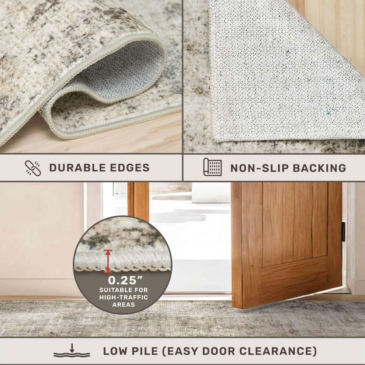 Hazo Haus entryway or bedroom rug supports cozy, welcoming floors.