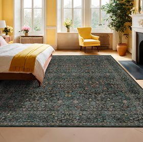 Hazo Haus kids-pets-friendly rug under table resists mess.