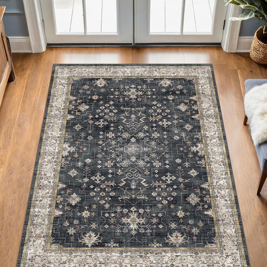 Hazo Haus large entryway rug in ashen multi creates a warm first impression.