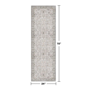 Hazo Haus light grey boho runner rug ideal for kitchen floors with washable ease