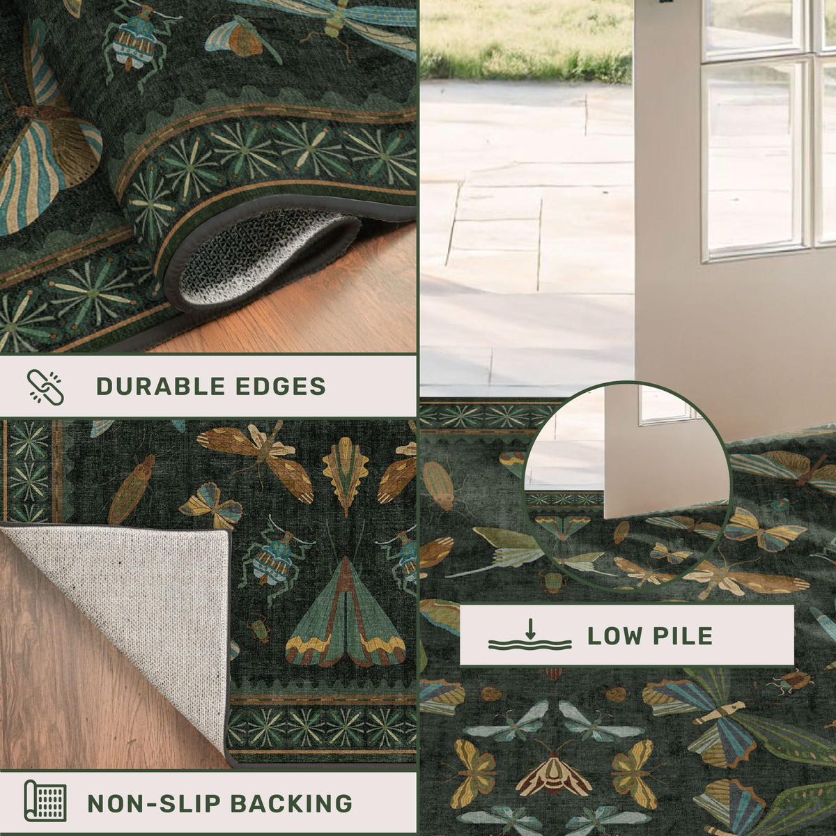 Hazo Haus low-pile 0.25 inch plush underfoot and durable