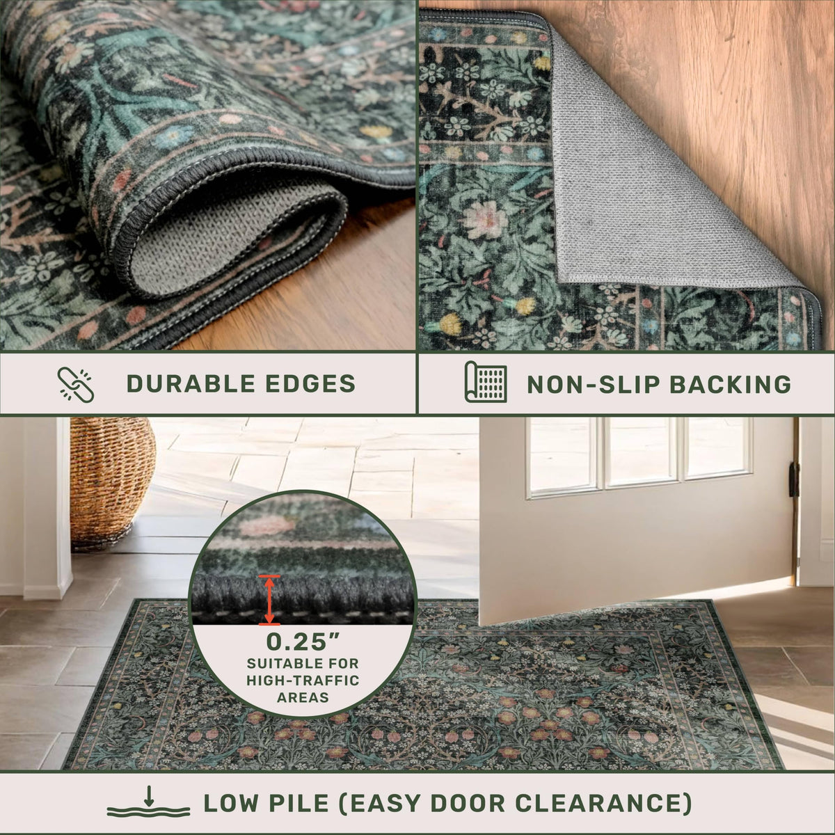 Hazo Haus low-pile texture close-up highlights soft underfoot feel.