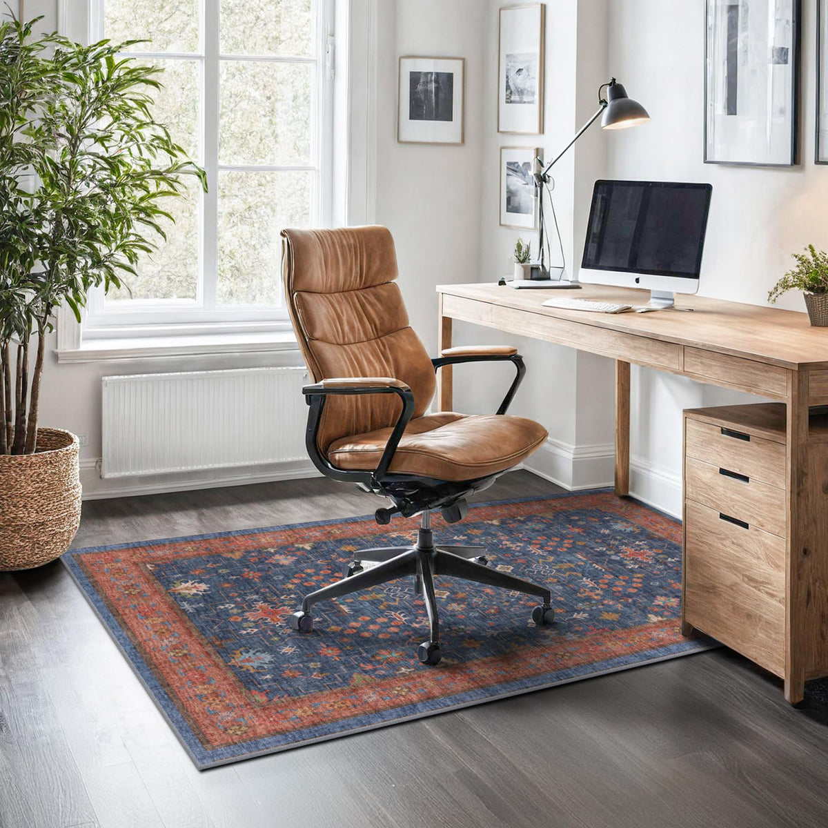 Hazo Haus machine-washable rug simplifies deep cleaning after spills.