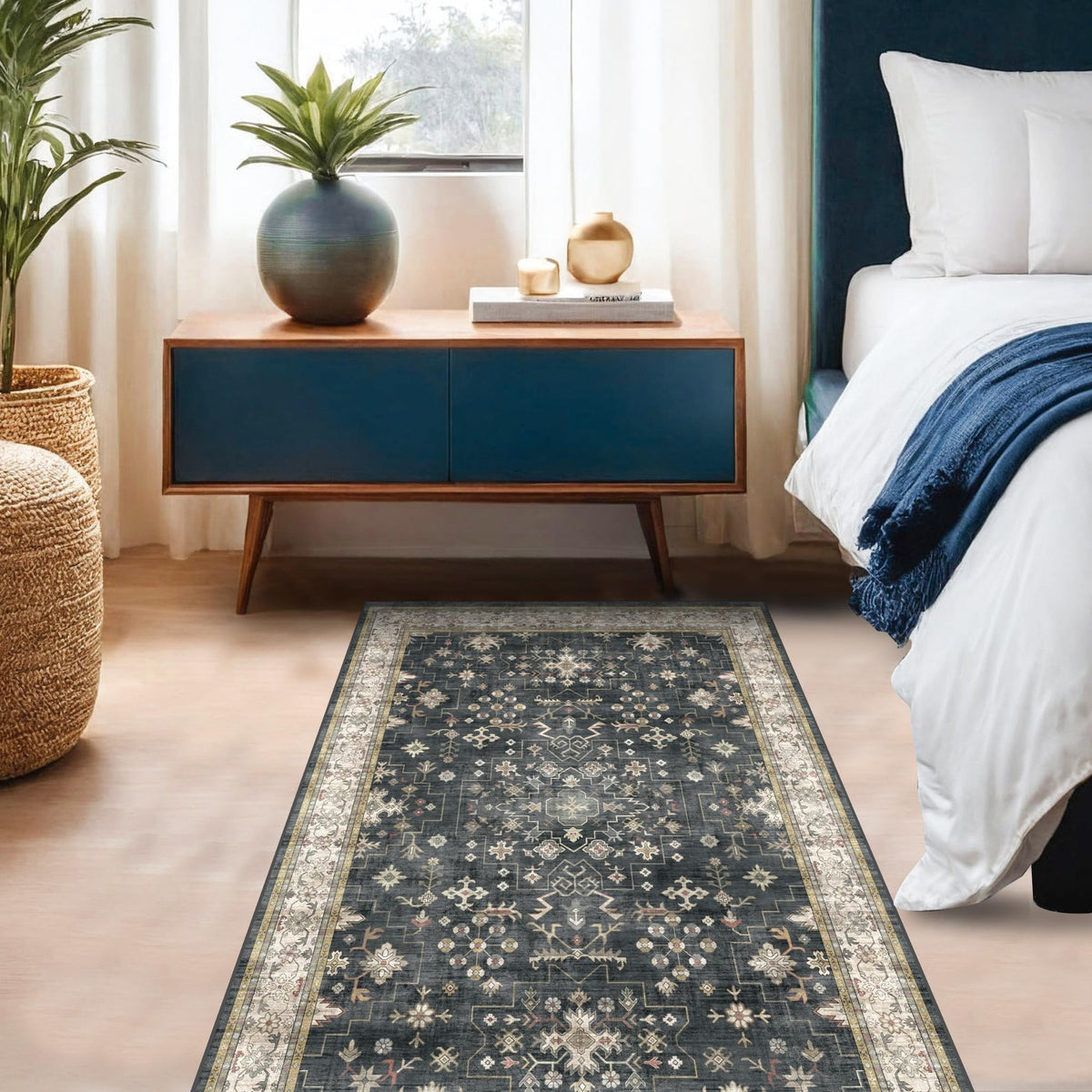 Hazo Haus machine-washable entryway rug for quick refreshes between uses