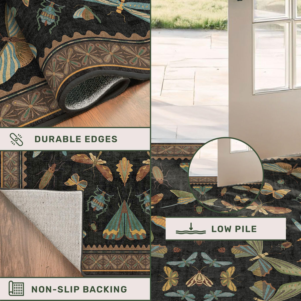 Hazo Haus machine-washable rug for simple cleaning
