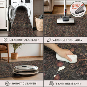 Hazo Haus non-slip backing keeps your rug securely in place on floors.