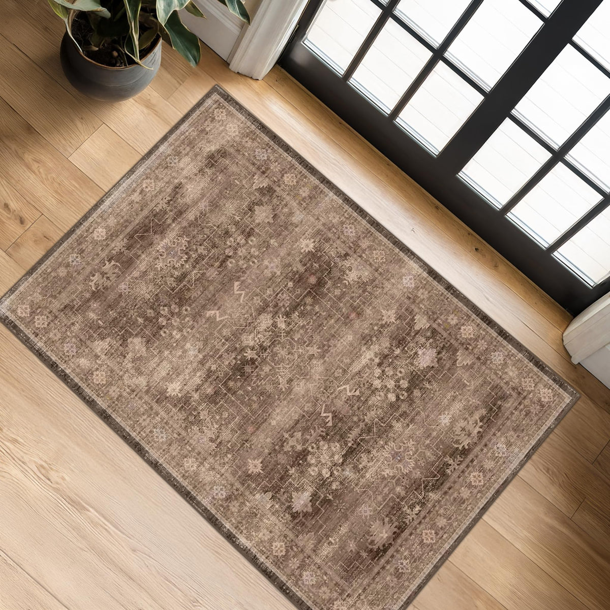 Non-slip backing helps keep floors safe in busy entryways and kitchens