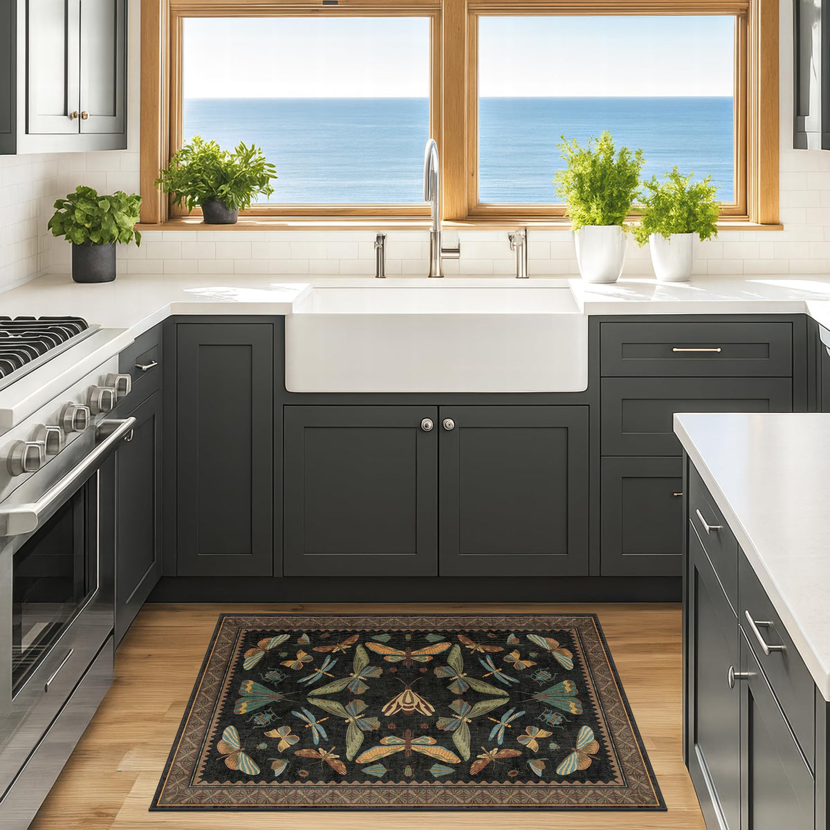 Hazo Haus rug with non-slip rubber backing for secure placement