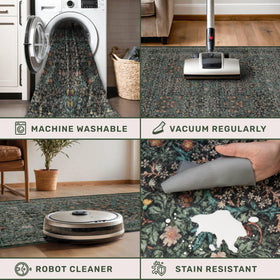 Hazo Haus non-slip backing keeps the rug in place in busy entryways.