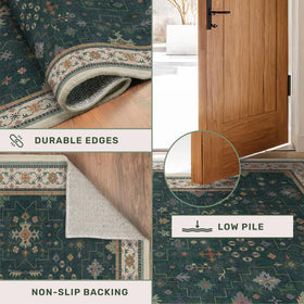 Hazo Haus non-slip rubber backing keeps the mat in place.