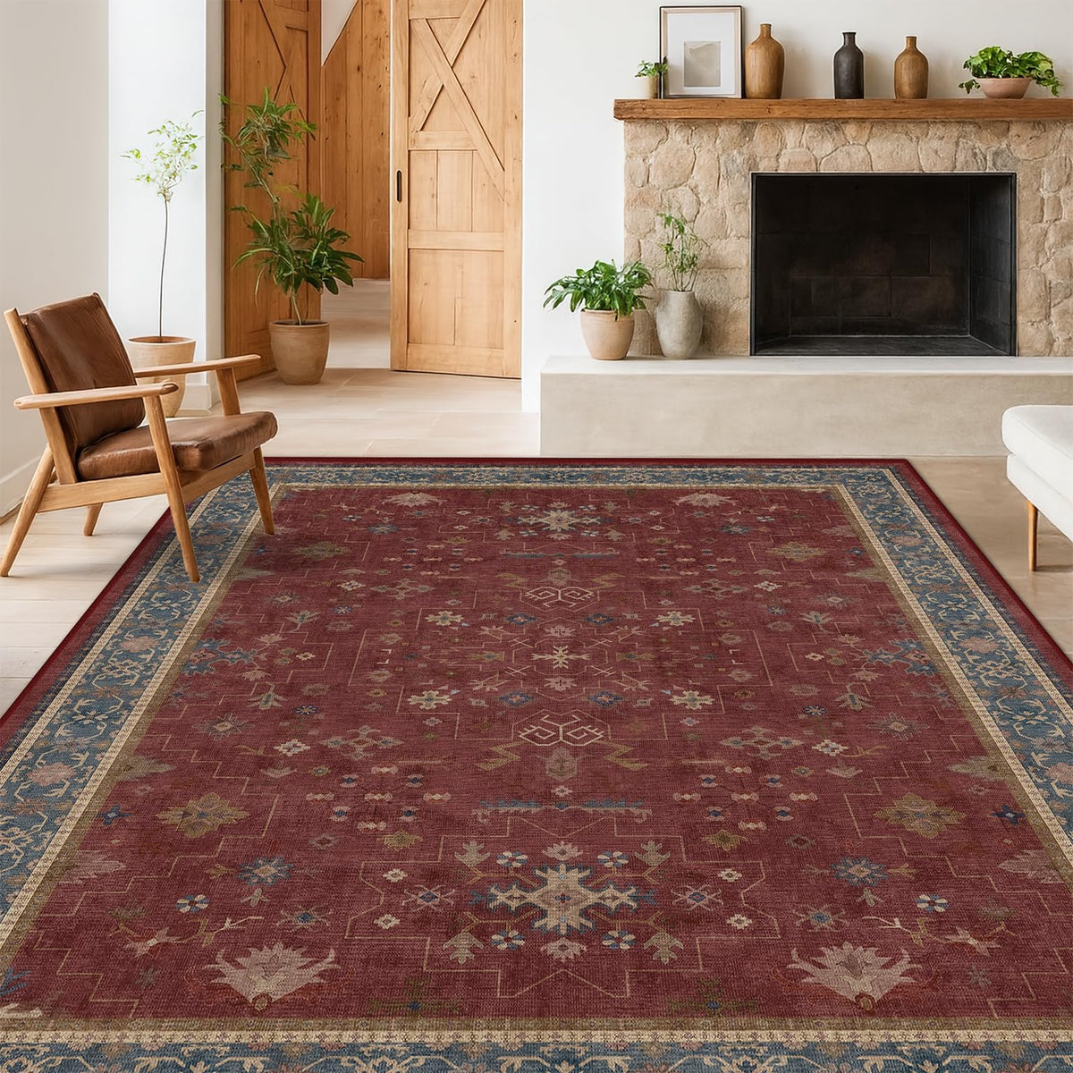 Hazo Haus Oriental 8x10 rug under-bed bedroom setup demonstrates space definition
