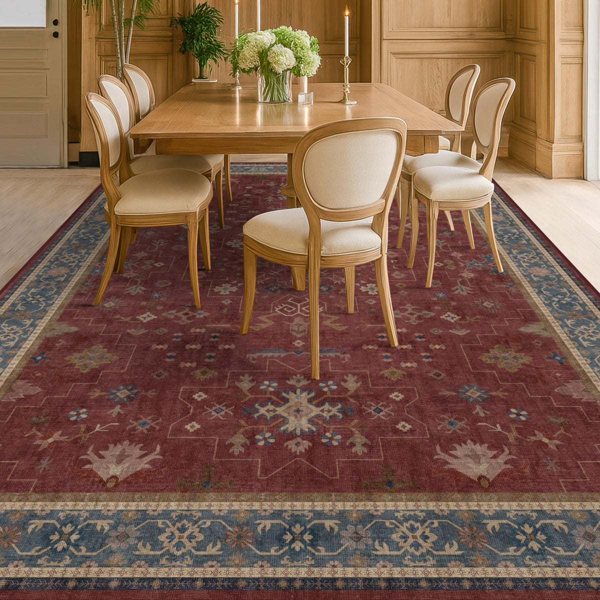 Hazo Haus Oriental 8x10 rug machine washable design simplifies cleaning