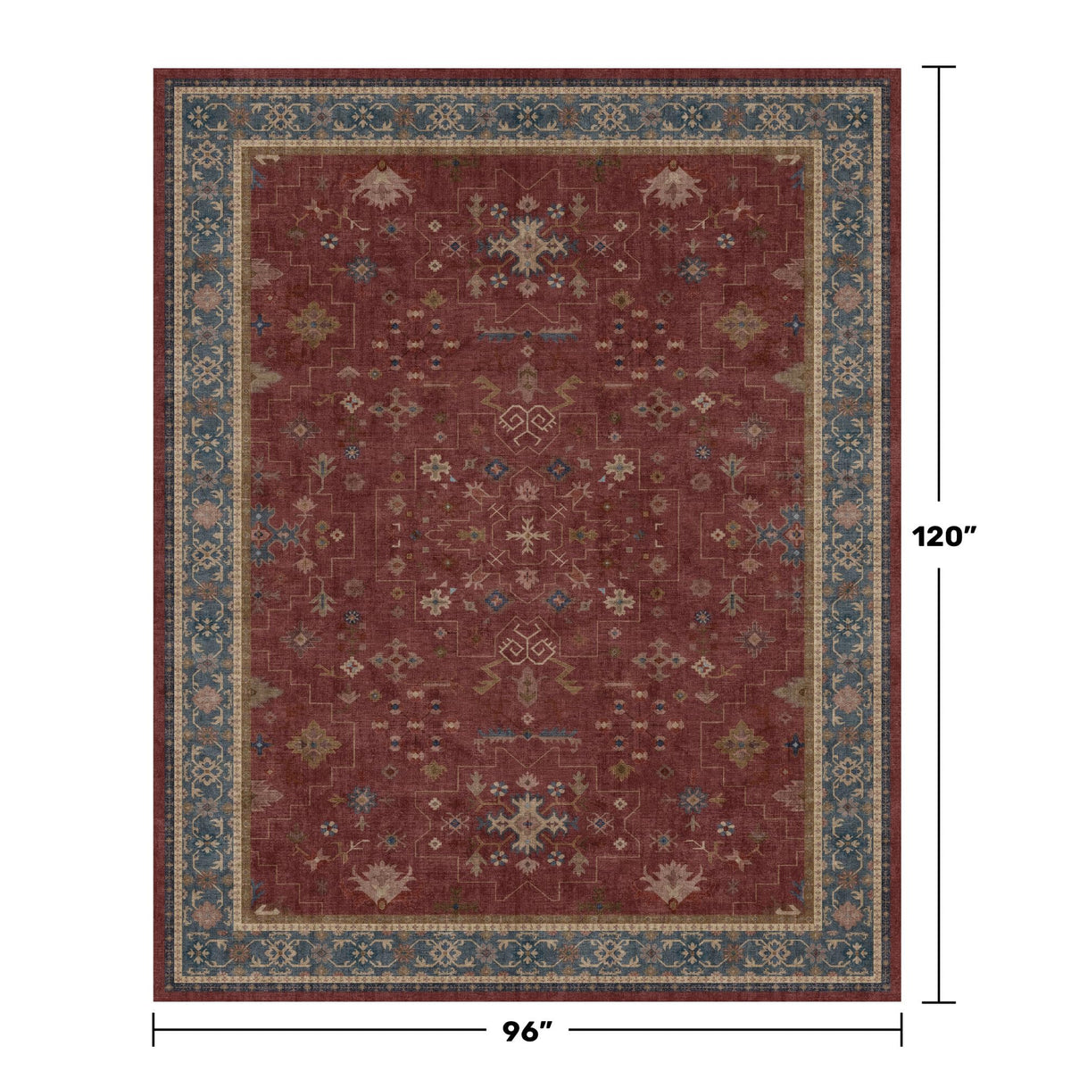 Hazo Haus Oriental 8x10 rug pattern detail with medallions and muted tones