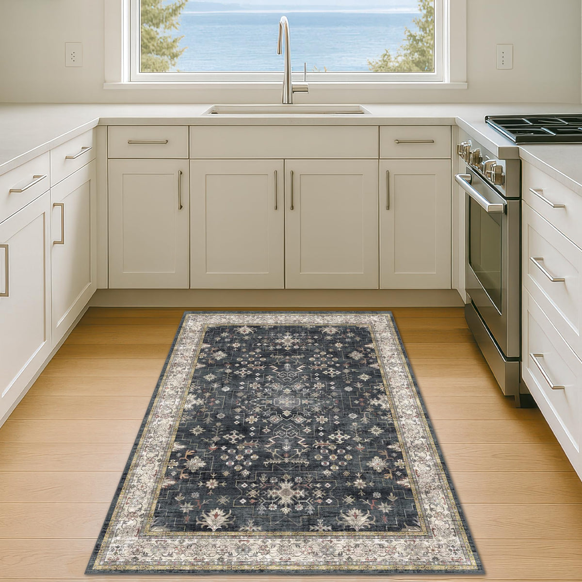 Pet-friendly Hazo Haus entry rug suitable for playful paws
