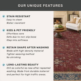 Hazo Haus pet friendly low-pile rug resists messes.