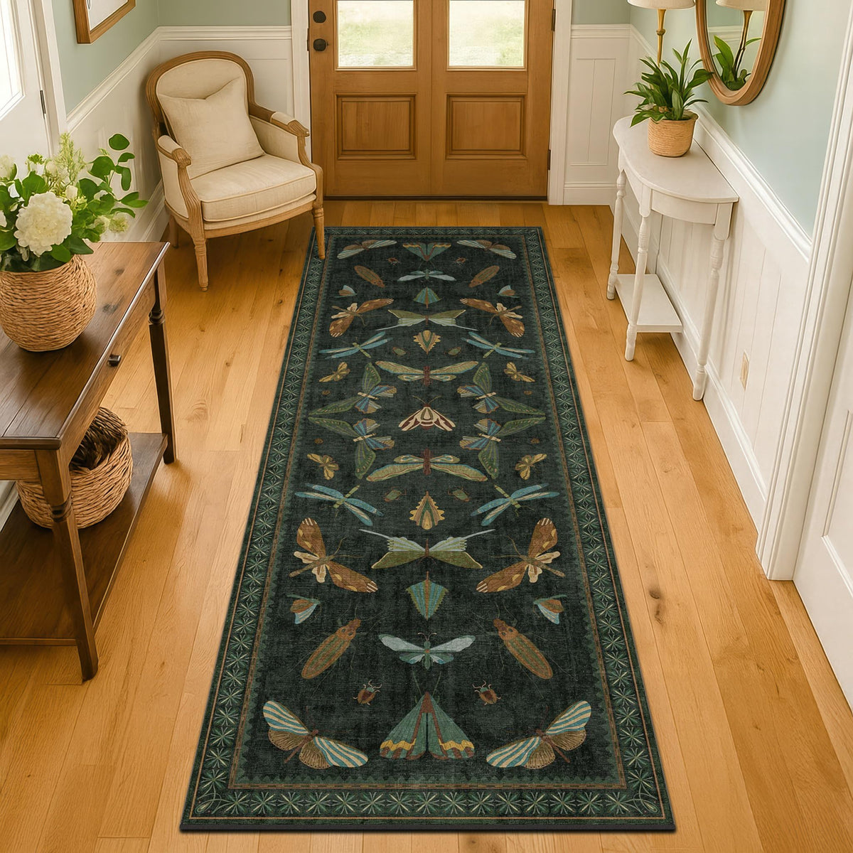 Hazo Haus rubber-backed rug prevents slips on slick floors