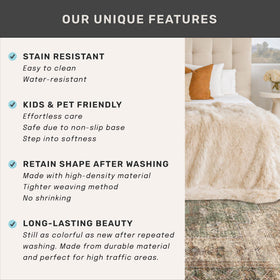 Vintage-inspired medallion detail from Hazo Haus rug in neutral tones.