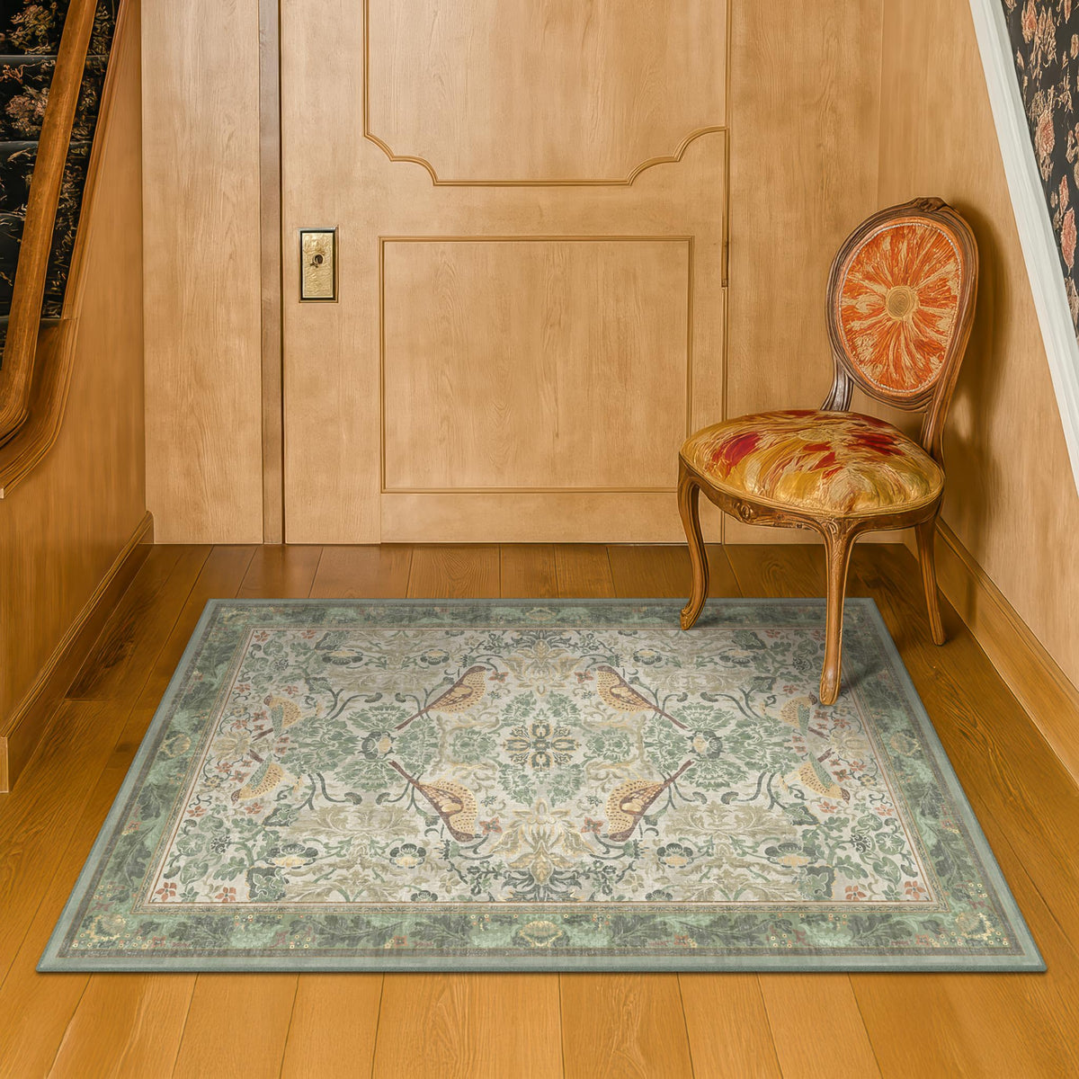 Hazo Haus Sage Green Boho Bathroom Rug suitable for kitchens and dining areas