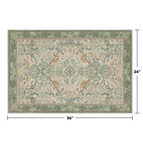 Hazo Haus Sage Green Boho Bathroom Rug non slip backing enhances floor safety