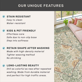 Hazo Haus Sage Green Boho Bathroom Rug soft inviting pile for pets and kids