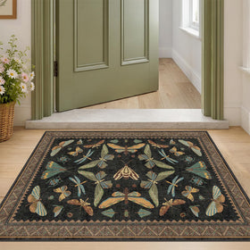 Hazo Haus small black entryway rug 2x3 for high-traffic foyers
