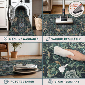 Hazo Haus soft low-pile rug is easy to vacuum and quick to clean.