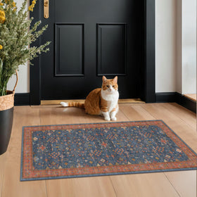 Hazo Haus Washable 2x4 entry rug at the front door with non-slip backing.