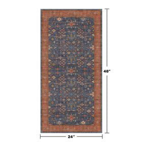 Hazo Haus navy blue rug indoors brightens kitchens and living spaces.