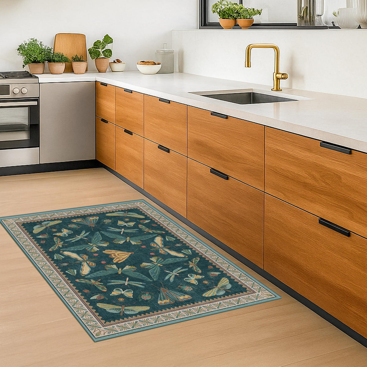 Hazo Haus insect-motif rug showcasing whimsical butterflies for cozy decor.