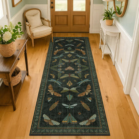 Hazo Haus washable insect rug texture close-up, ideal for durable entryway use