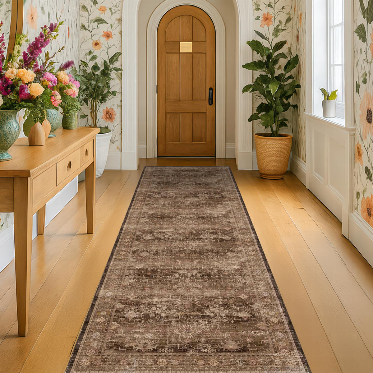 Hazo Haus washable hallway runner, 10ft, ideal for high-traffic areas and easy cleaning