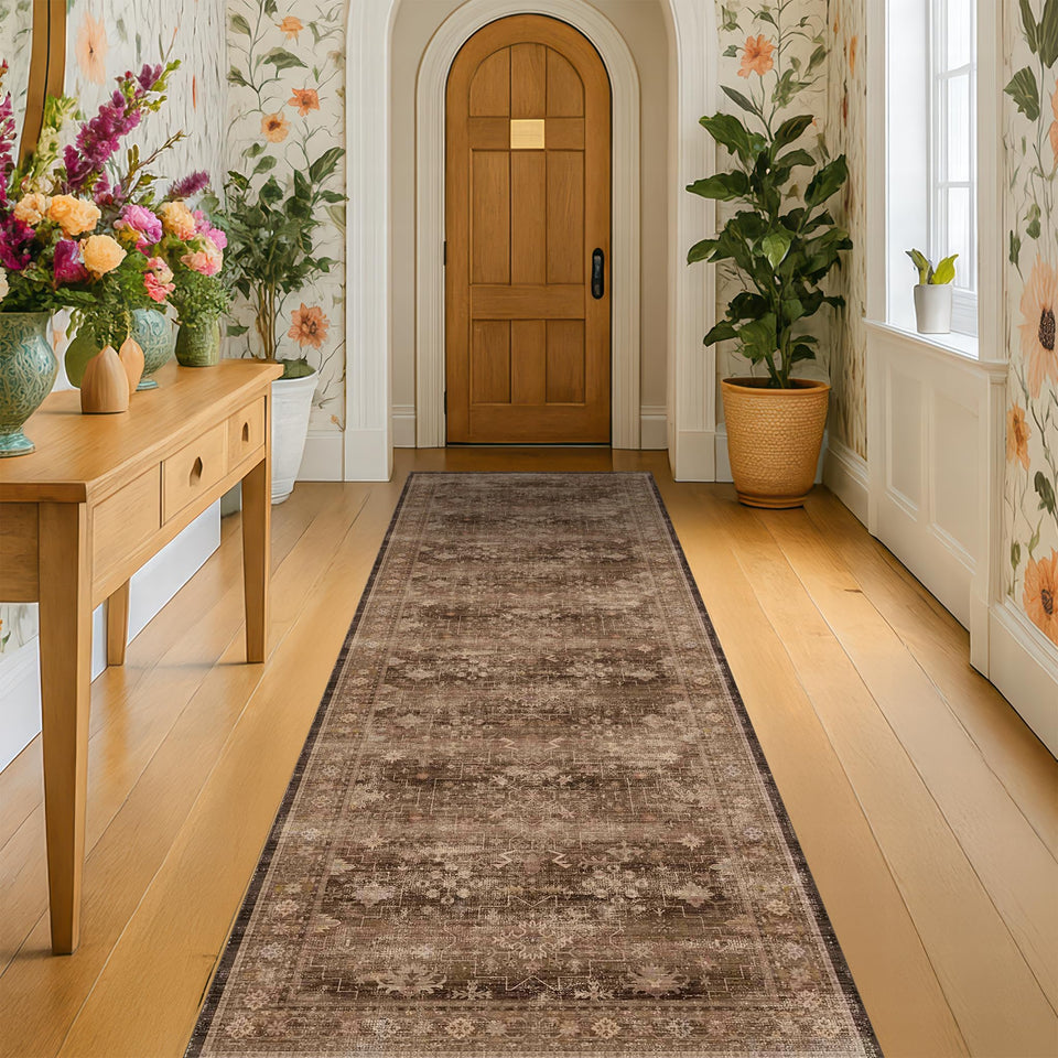 Hazo Haus washable hallway runner, 10ft, ideal for high-traffic areas and easy cleaning