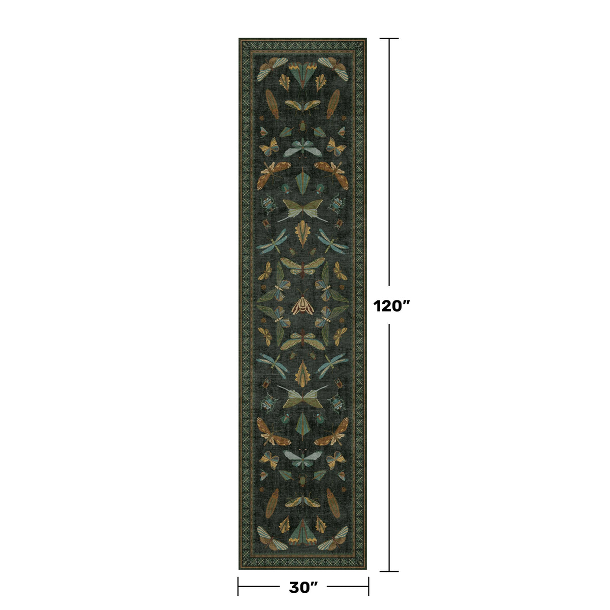 Hazo Haus vintage insect design rug enhances entryway decor with timeless charm.